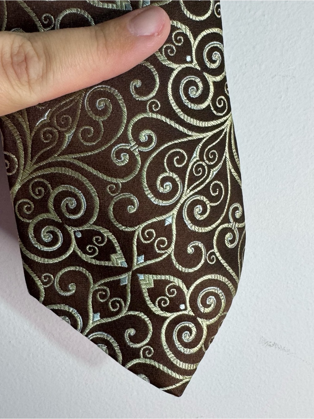 Ted Baker London 100% Silk Brown Paisley Floral Men’s Necktie